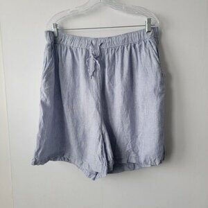Tahari womens 100% linen shortsize 1X pull on Elastic tie Waist Pockets